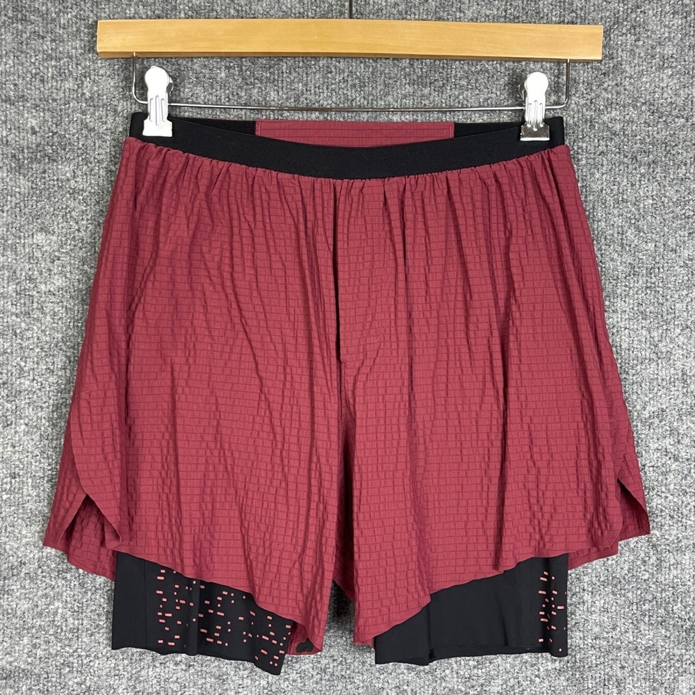 Lululemon Surge Lined Shorts M Maroon Excellent 2-in-1 Liner